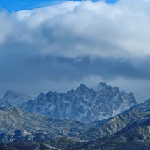 The highest peaks of Picos de Europa in the east (up to 2649 meters sea-level)